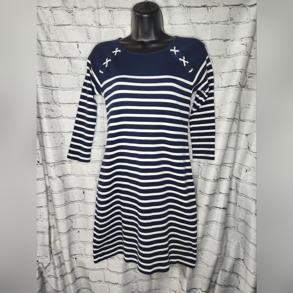 Ralph Lauren Women's 3/4 Nautical Dress Size‎ Petite Medium